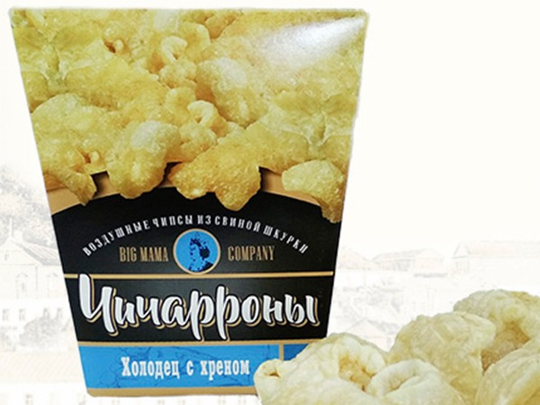 Чичарроны со вкусом холодца и хрена в Пскове